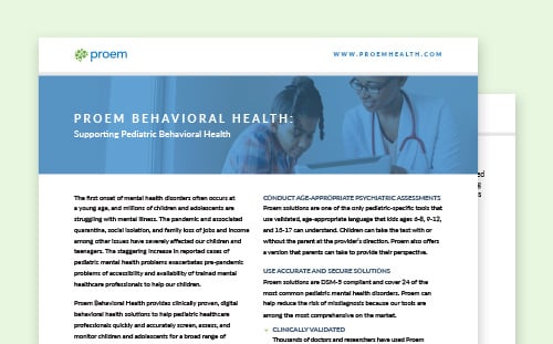 Proem: Supporting Pediatric Behavioral Health