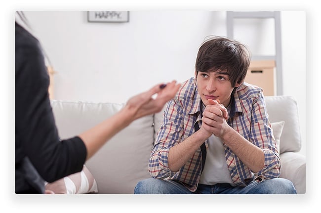 Patient with pediatric psychologist