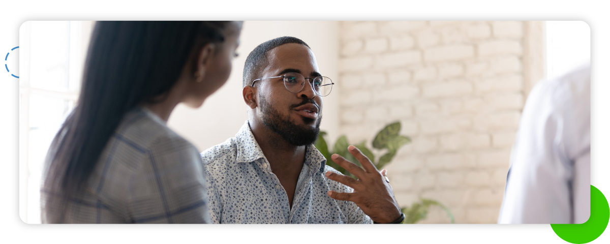 Patient talking to behavioral health specialist