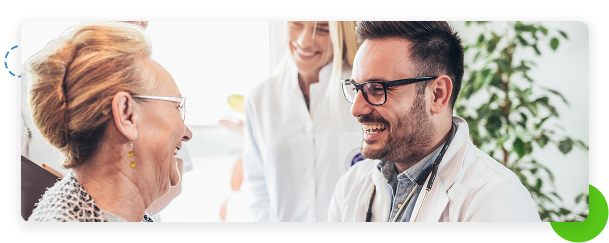 Patient and provider enjoying their conversation Patient and provider enjoying their conversation